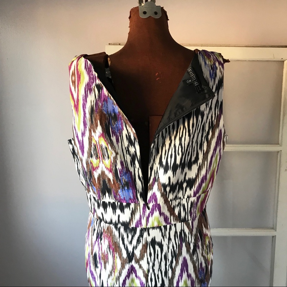 Lafayette 148 Multicolor Abstract Pattern Dress - image 6